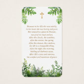 Greenery Photo Funeral Memorial Prayer Kaarten Visitekaartje (Achterkant)