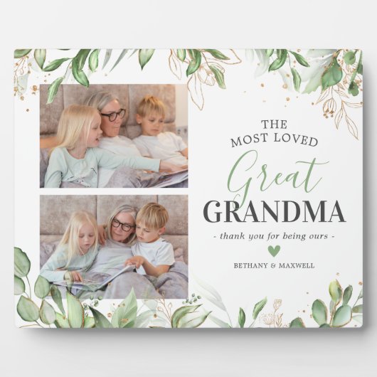 Greenery Photo Great Grandmoeder Plaque Fotoplaat (Voorkant)