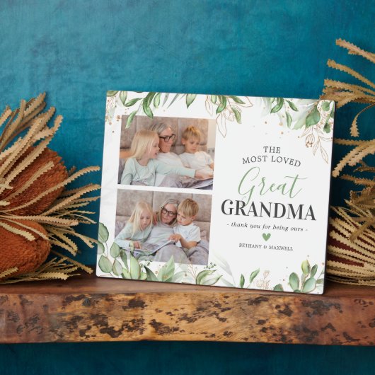 Greenery Photo Great Grandmoeder Plaque Fotoplaat (Zijkant)