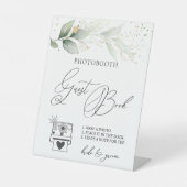 Greenery Photo Guest Book Sign Pedestal Reclamebord Met Voetstuk (Voorkant)