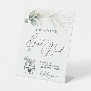 Greenery Photo Guest Book Sign Pedestal Reclamebord Met Voetstuk