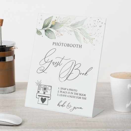 Greenery Photo Guest Book Sign Pedestal Reclamebord Met Voetstuk (Insitu)