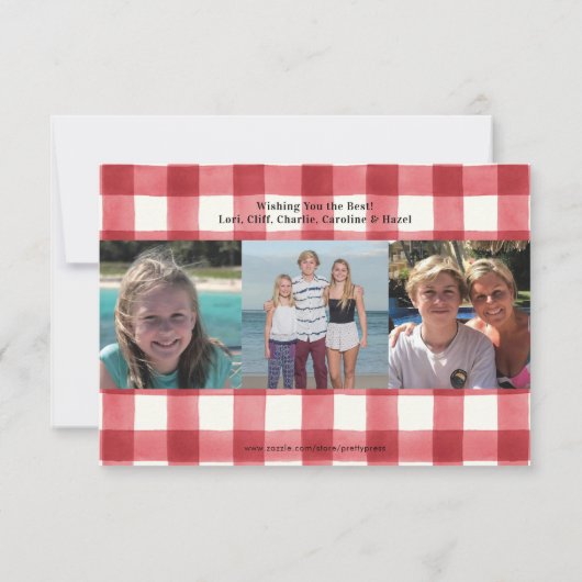 Greenery Photo Holiday Card Aankondiging (Achterkant)