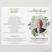 Greenery Photo Memorial Service Funeral Programme (Voorkant)