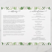 Greenery Photo Memorial Service Funeral Programme (Achterkant)