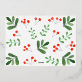 Greenery Photo Merriest Kerstscript Red Gold Folie Feestdagenkaart (Achterkant)