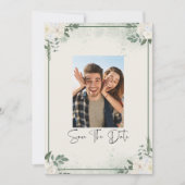 Greenery Photo Save The Date Invitation Kaart (Voorkant)