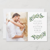 Greenery Photo Save the Date Kaart (Voorkant)