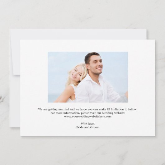 Greenery Photo Save the Date Kaart (Achterkant)