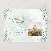 Greenery PHOTO Weddenschap QR CODE Briefkaart (Voorkant)