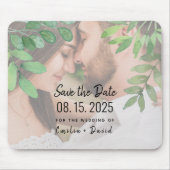 Greenery Photo Wedding Save the Date Muismat (Voorkant)