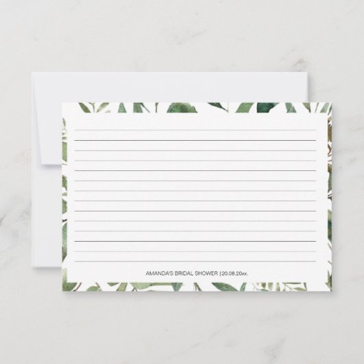 Greenery Pie Kitchen Vrijgezellenfeest Recipe Kaar (Achterkant)