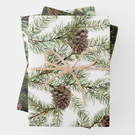 Greenery. pijnbomen, kegels, fir inpakpapier vel (In situ)