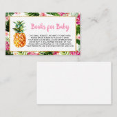 Greenery Pineapple Baby shower Books for Baby Visitekaartje (Voorkant / Achterkant)