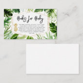 Greenery Pineapple Baby shower Books for Baby Visitekaartje (Voorkant / Achterkant)