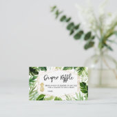 Greenery Pineapple Baby shower Diaper Raffle Visitekaartje (Staand voorkant)