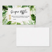 Greenery Pineapple Baby shower Diaper Raffle Visitekaartje (Voorkant / Achterkant)
