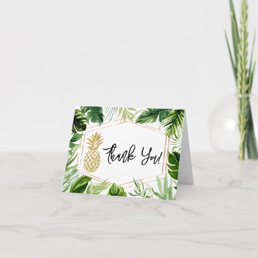 Greenery Pineapple Baby shower Hartelijk dank Bedankkaart (Voorkant)