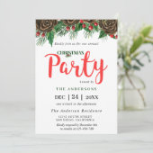 Greenery Pinecone Pine doet mee met kerstfeest Kaart (Staand voorkant)