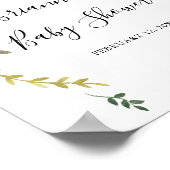 Greenery Pink Blush Baby shower WelkomstPoster Poster (Hoek)