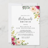 Greenery Pink Blush Bridesmaids Brunch Shower Kaart (Voorkant)