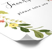 Greenery Pink Blush Floral Favors Sign Poster (Hoek)
