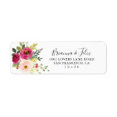 Greenery Pink Blush Floral Return Address Label (Voorkant)