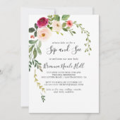 Greenery Pink Blush Floral Sip en Zie Kaart (Voorkant)