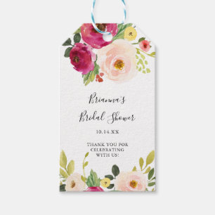 Greenery Pink Blush Floral Vrijgezellenfeest Cadeaulabel