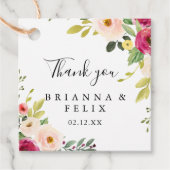 Greenery Pink Blush Floral Wedding Bedankjes Labels (Voorkant)