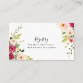 Greenery Pink Blush Floral Wedding Gift Registry Informatiekaartje (Voorkant)