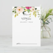 Greenery Pink Blush Floral Wedding well wil Advieskaart (Staand voorkant)