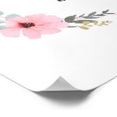 Greenery Pink Eucalyptus Baby shower Welkomstteken Poster (Hoek)