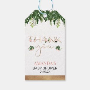 Greenery Pink Floral Baby shower Dank u Cadeaulabel