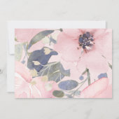 Greenery Pink Flower Baby shower Invitation Kaart (Achterkant)