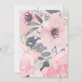 Greenery Pink Flower Baby shower Kaart (Achterkant)