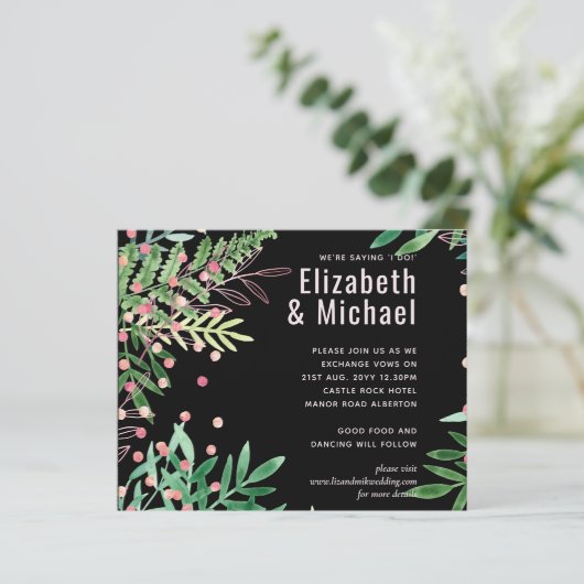 Greenery Pink Modern Wedding (Staand voorkant)