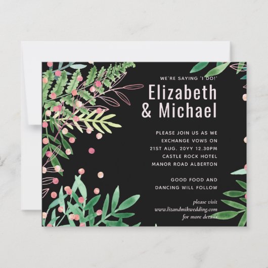 Greenery Pink Modern Wedding (Voorkant)