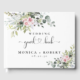 Greenery Pink Rose bruiloft gastenboek
