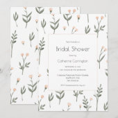 Greenery Pink Waterverf Floral Vrijgezellenfeest Kaart (Voorkant / Achterkant)