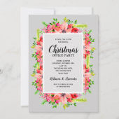 Greenery Poinsettias Floral kerstuitnodigingen (Voorkant)