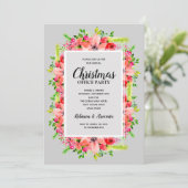 Greenery Poinsettias Floral kerstuitnodigingen (Staand voorkant)