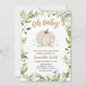 Greenery pompoen Baby shower Kaart (Voorkant)