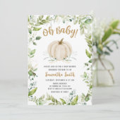 Greenery pompoen Baby shower Kaart (Staand voorkant)