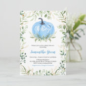 Greenery pompoen Baby shower Kaart (Staand voorkant)