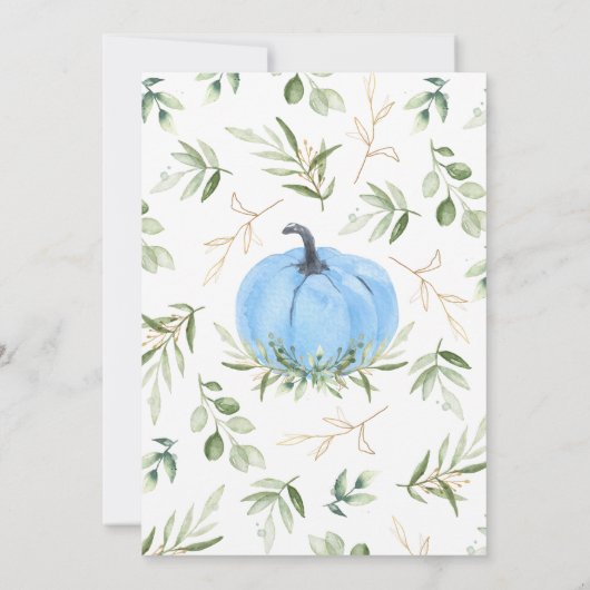 Greenery pompoen Baby shower Kaart (Achterkant)