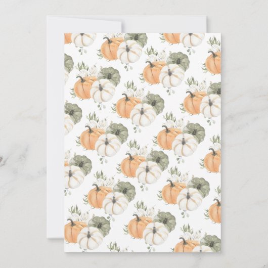 Greenery pompoen Baby shower Kaart (Achterkant)