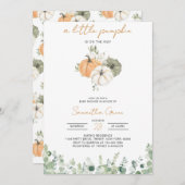 Greenery pompoen Baby shower Kaart (Voorkant / Achterkant)