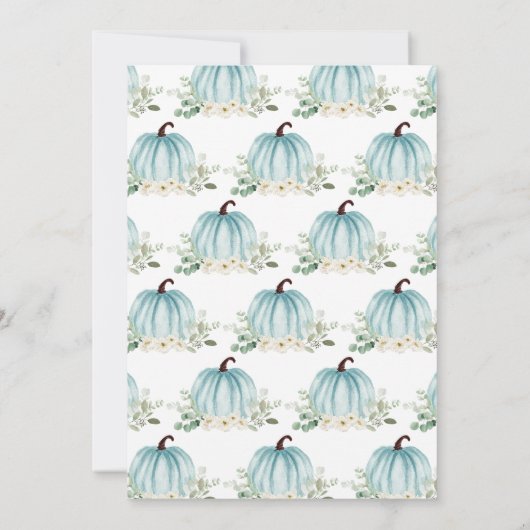 Greenery pompoen Baby shower Kaart (Achterkant)