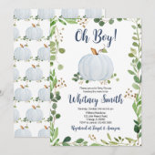 Greenery pompoen Baby shower Kaart (Voorkant / Achterkant)